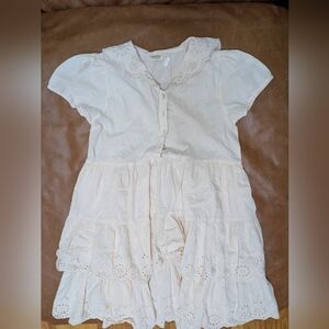 Soft Cream Eyelet Tiered Dress for Girls by Made Well